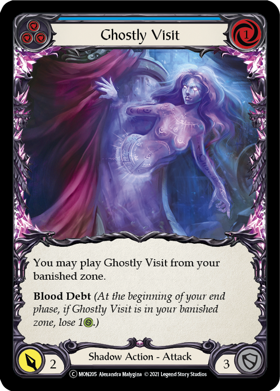 Ghostly Visit (Blue) [U-MON205-RF] (Monarch Unlimited)  Unlimited Rainbow Foil | The CG Realm