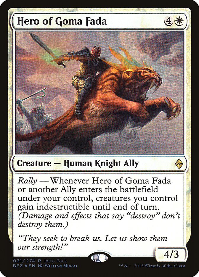 Hero of Goma Fada (Intro Pack) [Battle for Zendikar Promos] | The CG Realm