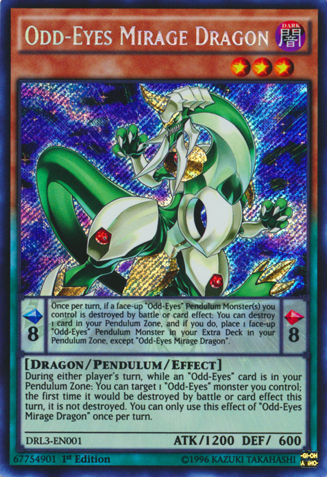 Odd-Eyes Mirage Dragon [DRL3-EN001] Secret Rare | The CG Realm