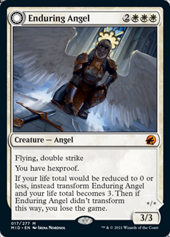 Enduring Angel (MID-017) - Innistrad: Midnight Hunt: (Double Faced Transform)