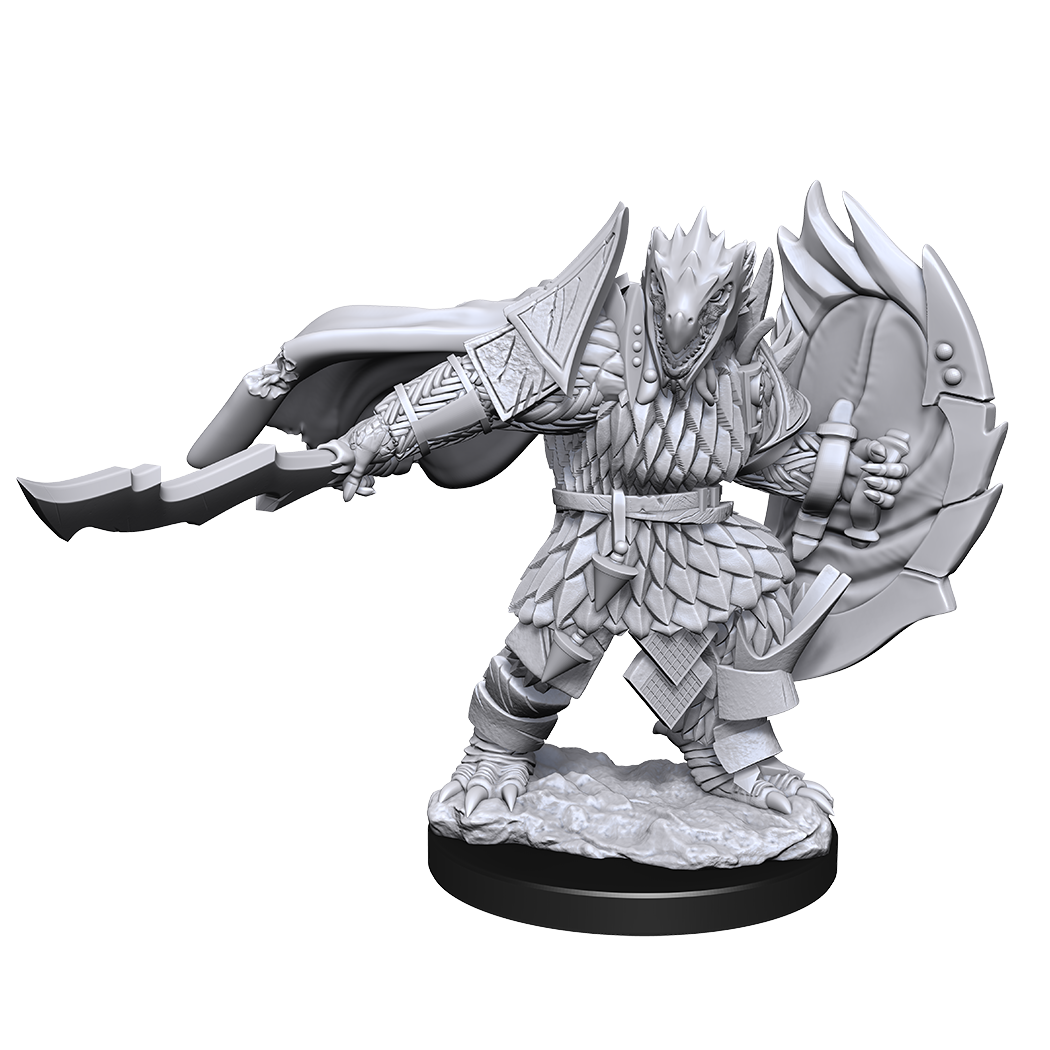 DND UNPAINTED MINIS WV15 DRAGONBORN FIGHTER MALE | The CG Realm