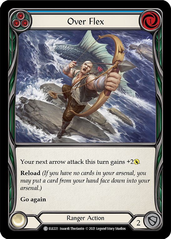 Over Flex (Blue) [ELE221] (Tales of Aria)  1st Edition Rainbow Foil | The CG Realm