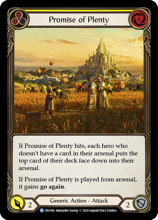 Promise of Plenty (Yellow) [CRU184] (Crucible of War)  1st Edition Rainbow Foil | The CG Realm