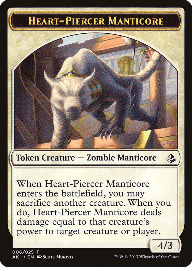 Heart-Piercer Manticore // Warrior Double-Sided Token [Amonkhet Tokens] | The CG Realm