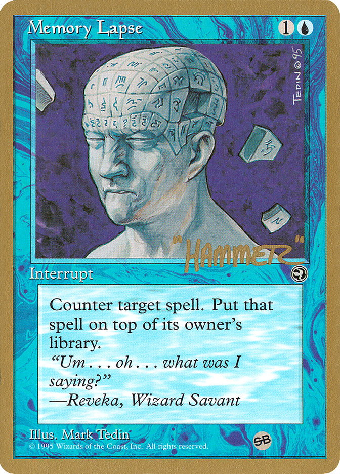 Memory Lapse (Runes) (Shawn "Hammer" Regnier) (SB) [Pro Tour Collector Set] | The CG Realm