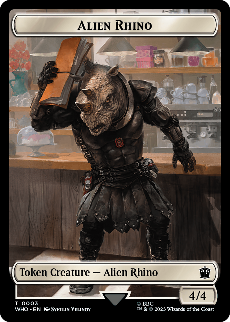 Alien Rhino // Clue (0021) Double-Sided Token [Doctor Who Tokens] | The CG Realm