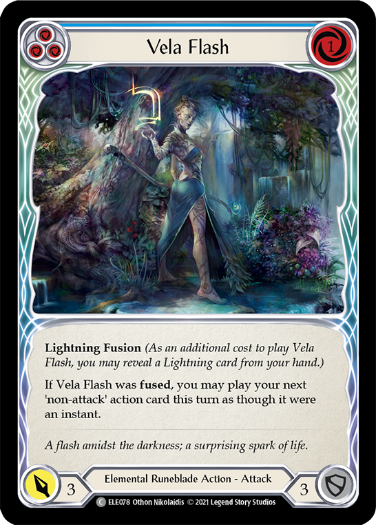 Vela Flash (Blue) [ELE078] (Tales of Aria)  1st Edition Rainbow Foil | The CG Realm