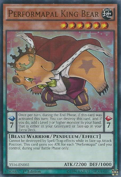 Performapal King Bear [YS16-EN002] Ultra Rare | The CG Realm