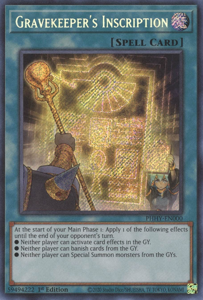 Gravekeeper's Inscription [PHHY-EN000] Secret Rare | The CG Realm