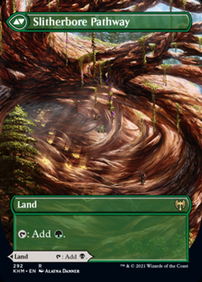 Darkbore Pathway // Slitherbore Pathway (Borderless Alternate Art) [Kaldheim] | The CG Realm