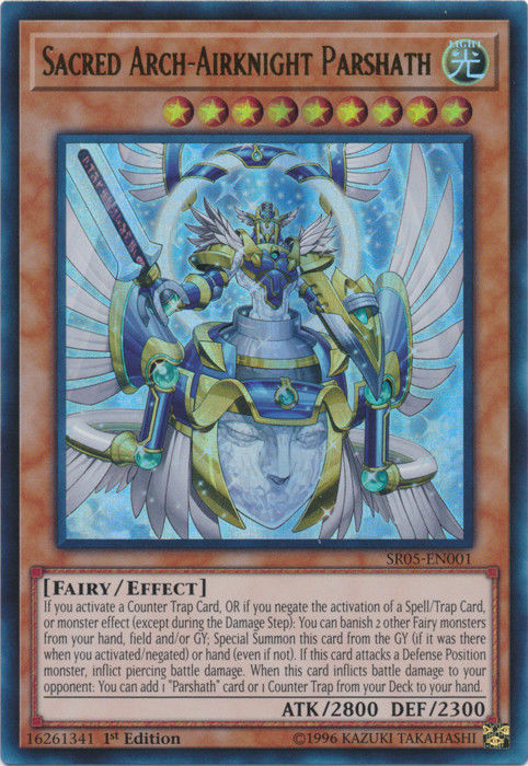 Sacred Arch-Airknight Parshath [SR05-EN001] Ultra Rare | The CG Realm