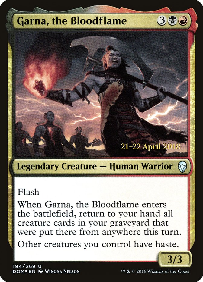 Garna, the Bloodflame [Dominaria Prerelease Promos] | The CG Realm