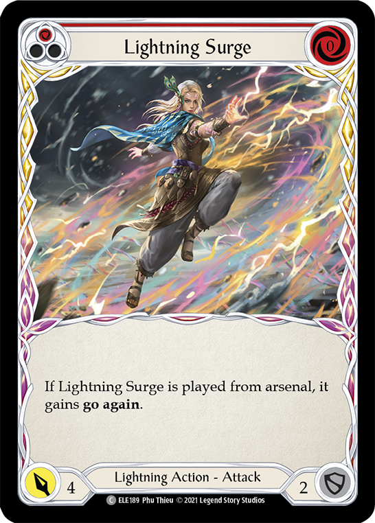 Lightning Surge (Red) [ELE189] (Tales of Aria)  1st Edition Rainbow Foil | The CG Realm