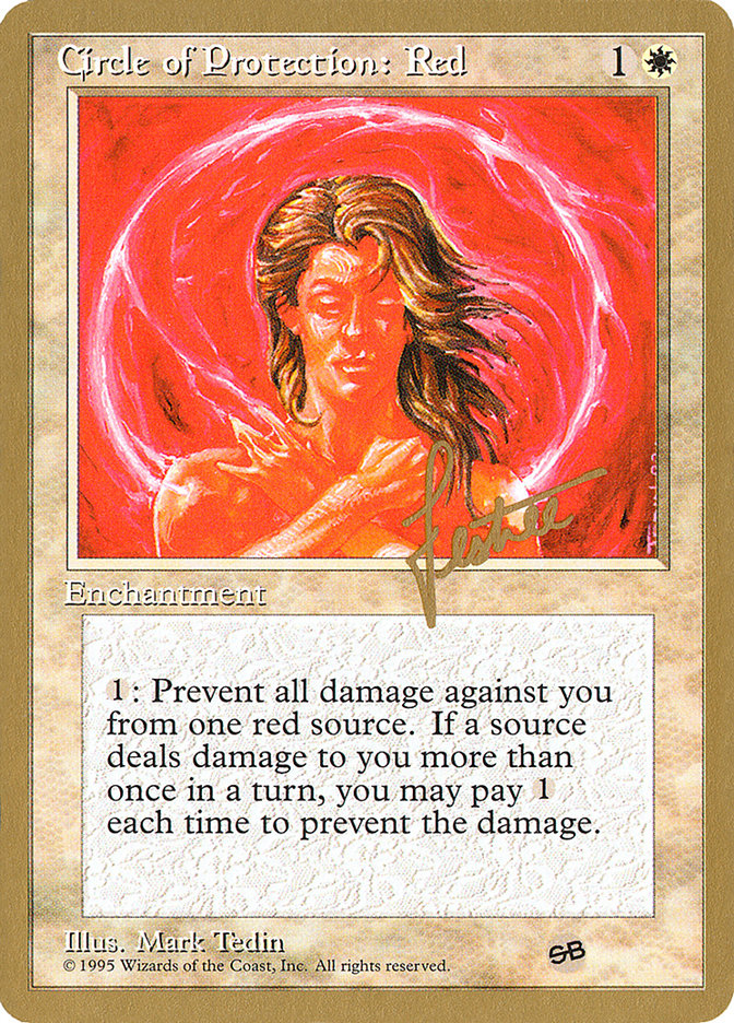 Circle of Protection: Red (Bertrand Lestree) (SB) (4ED) [Pro Tour Collector Set] | The CG Realm