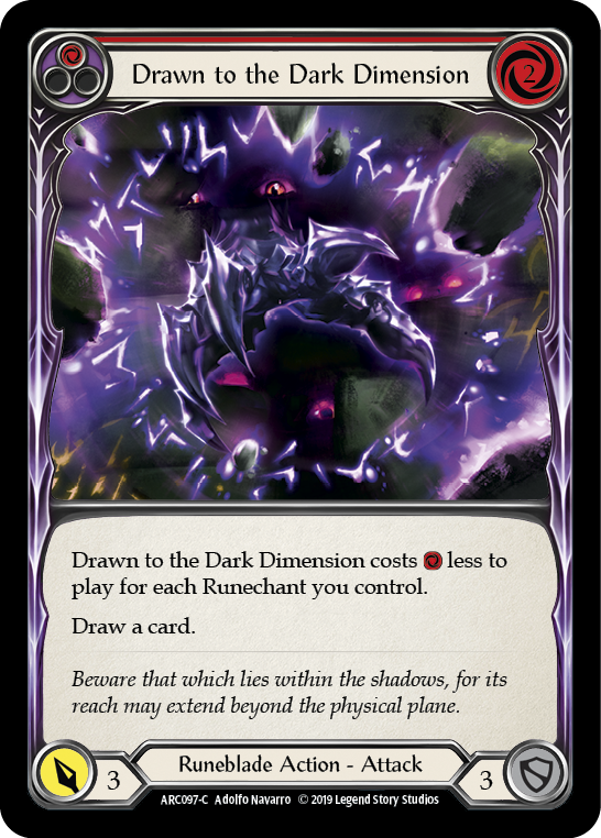 Drawn to the Dark Dimension (Red) [ARC097-C] (Arcane Rising)  1st Edition Normal | The CG Realm