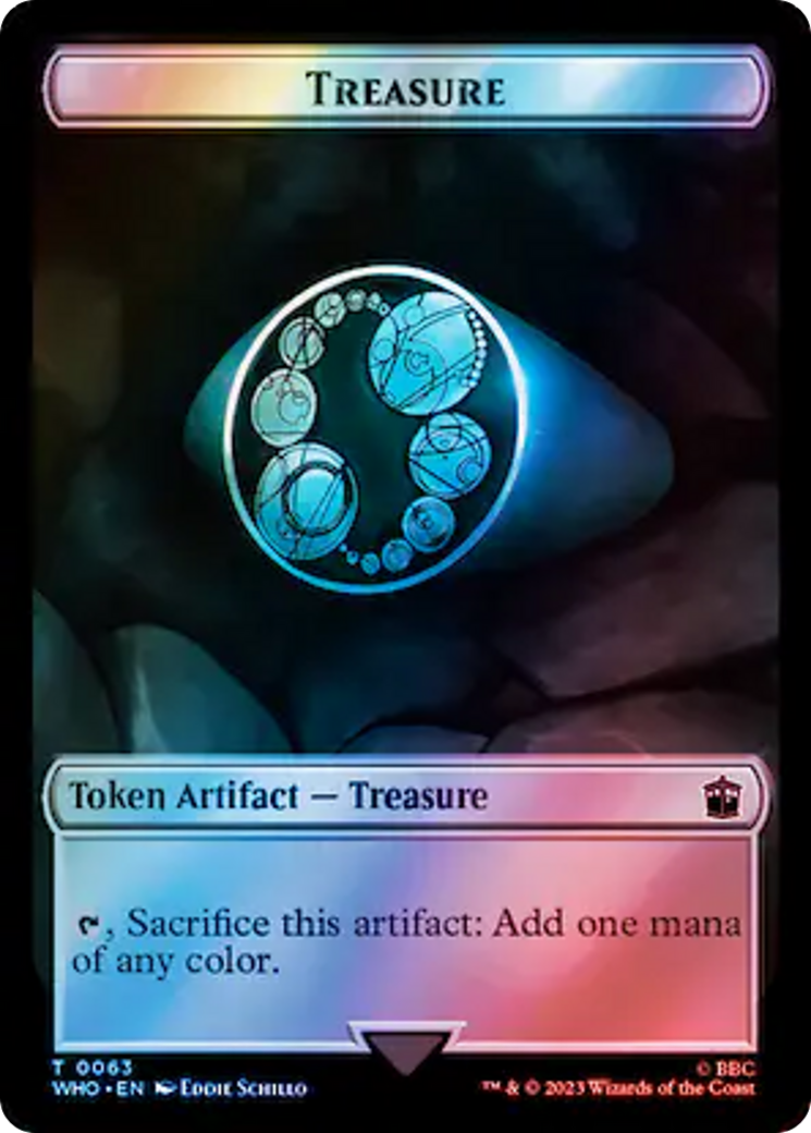 Alien Angel // Treasure (0063) Double-Sided Token (Surge Foil) [Doctor Who Tokens] | The CG Realm