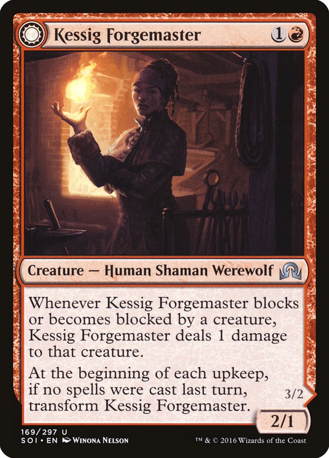 Kessig Forgemaster // Flameheart Werewolf [Shadows over Innistrad] | The CG Realm