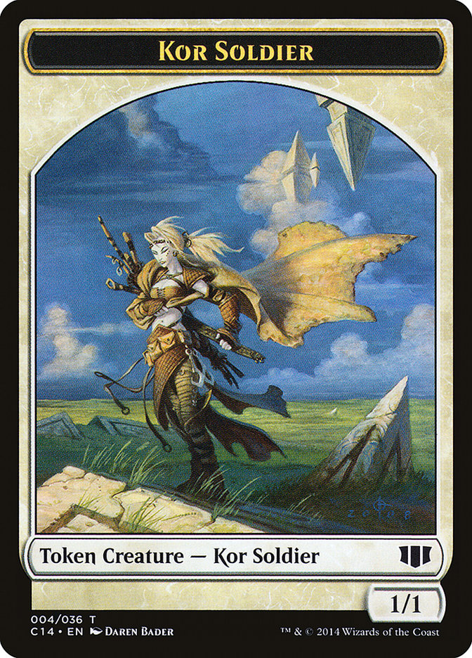 Kor Soldier // Pegasus Double-sided Token (C14-004) - Commander 2014 Tokens