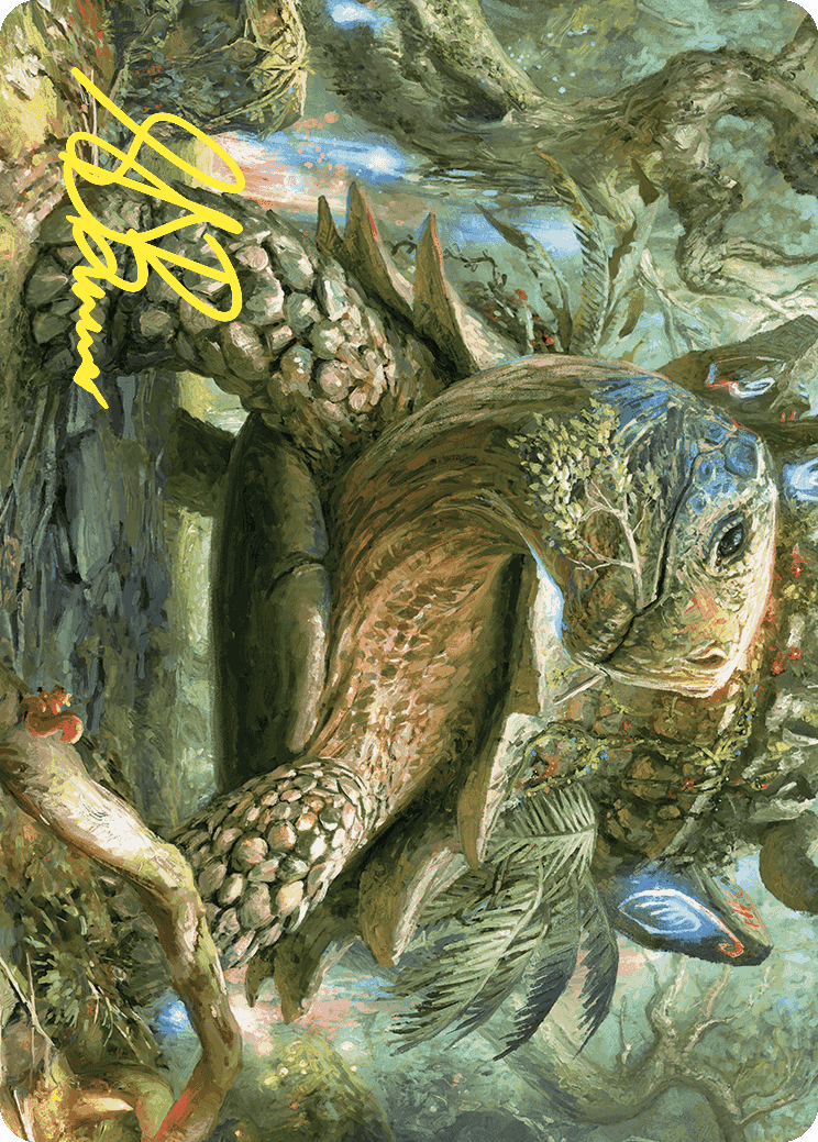 Blossoming Tortoise Art Card (Gold-Stamped Signature) [Wilds of Eldraine Art Series] | The CG Realm