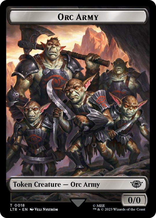 Orc Army (0018) // Food (0023) Double-Sided Token (Surge Foil) (LTR-18 // 23) - The Lord of the Rings: Tales of Middle-earth Foil