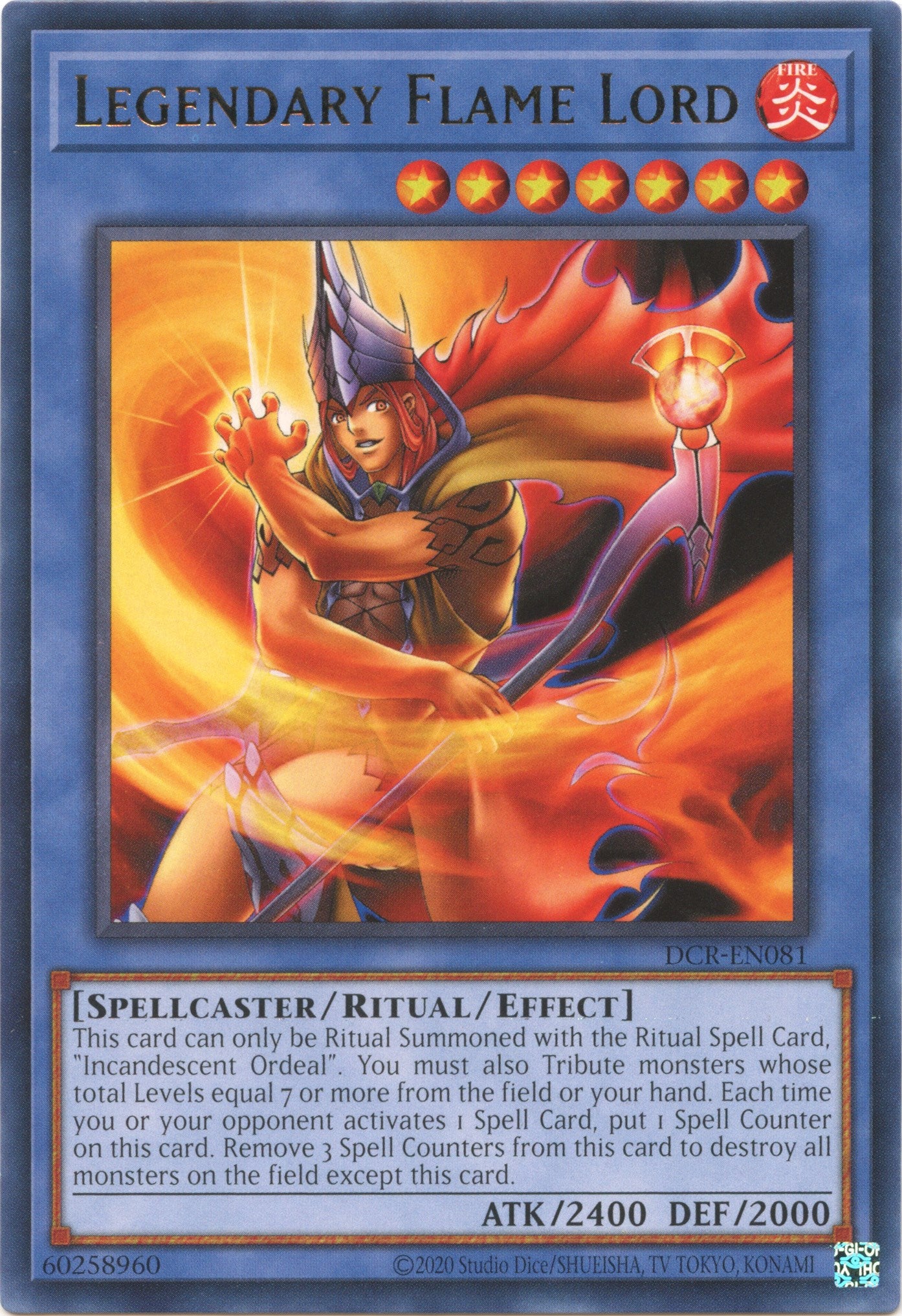 Legendary Flame Lord (25th Anniversary) [DCR-EN081] Rare | The CG Realm