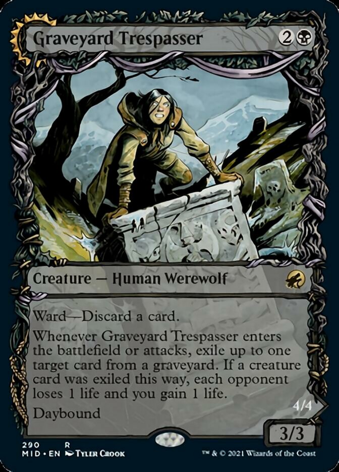 Graveyard Trespasser (Showcase) (MID-290) - Innistrad: Midnight Hunt: (Showcase, Double Faced Transform)