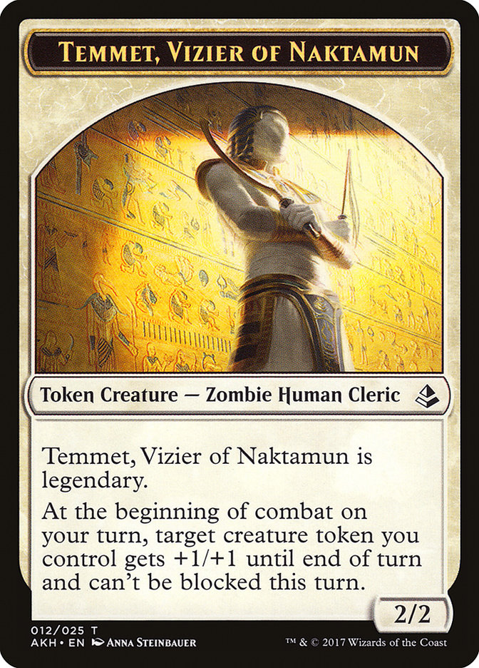 Temmet, Vizier of Naktamun // Zombie Double-Sided Token [Amonkhet Tokens] | The CG Realm
