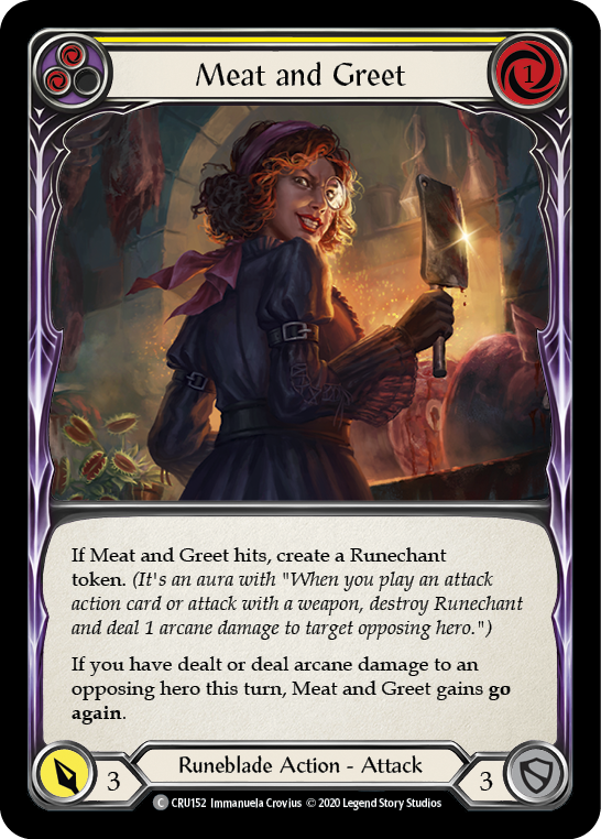 Meat and Greet (Yellow) [CRU152] (Crucible of War)  1st Edition Normal | The CG Realm