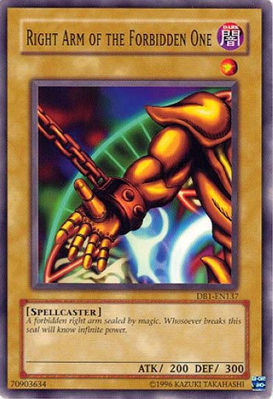 Right Arm of the Forbidden One [DB1-EN137] Common | The CG Realm