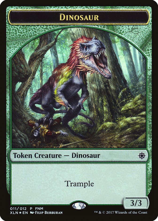 Dinosaur // Treasure (011) Token (FNM-011) - Friday Night Magic 2017 Foil