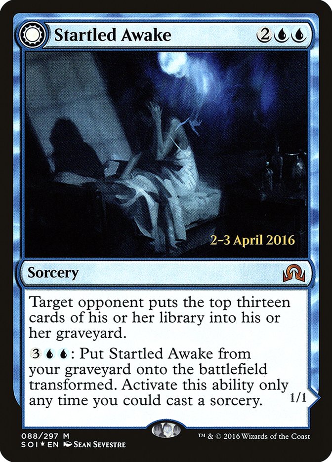 Startled Awake (PRE-088) - Shadows over Innistrad Promos: (Double Faced Transform) Foil