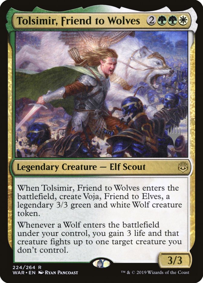 Tolsimir, Friend to Wolves (Promo Pack) [War of the Spark Promos] | The CG Realm