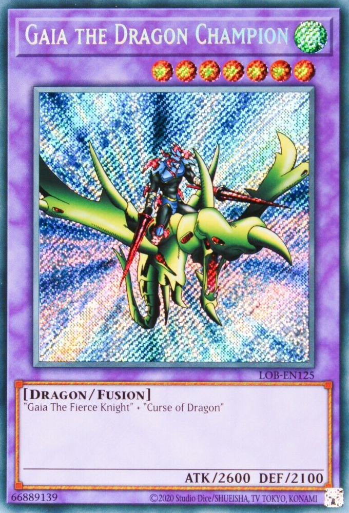 Gaia the Dragon Champion (25th Anniversary) [LOB-EN125] Secret Rare | The CG Realm