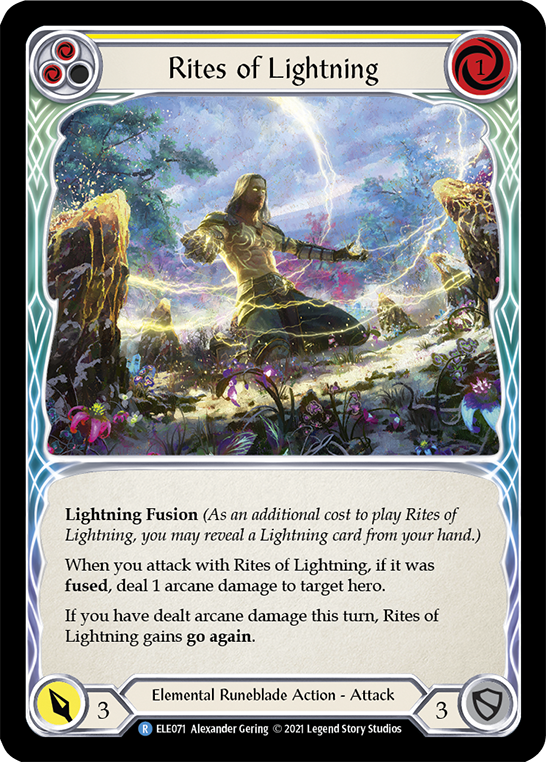 Rites of Lightning (Yellow) [ELE071] (Tales of Aria)  1st Edition Rainbow Foil | The CG Realm