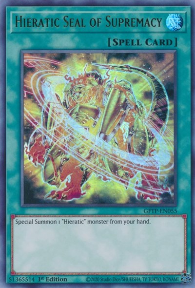 Hieratic Seal of Supremacy [GFTP-EN055] Ultra Rare | The CG Realm
