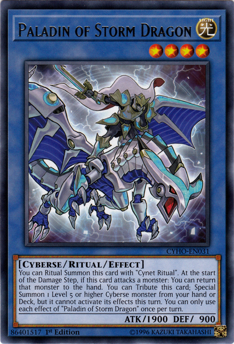 Paladin of Storm Dragon [CYHO-EN031] Rare | The CG Realm