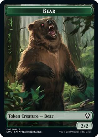 Kavu // Bear Double-Sided Token [Dominaria United Commander Tokens] | The CG Realm