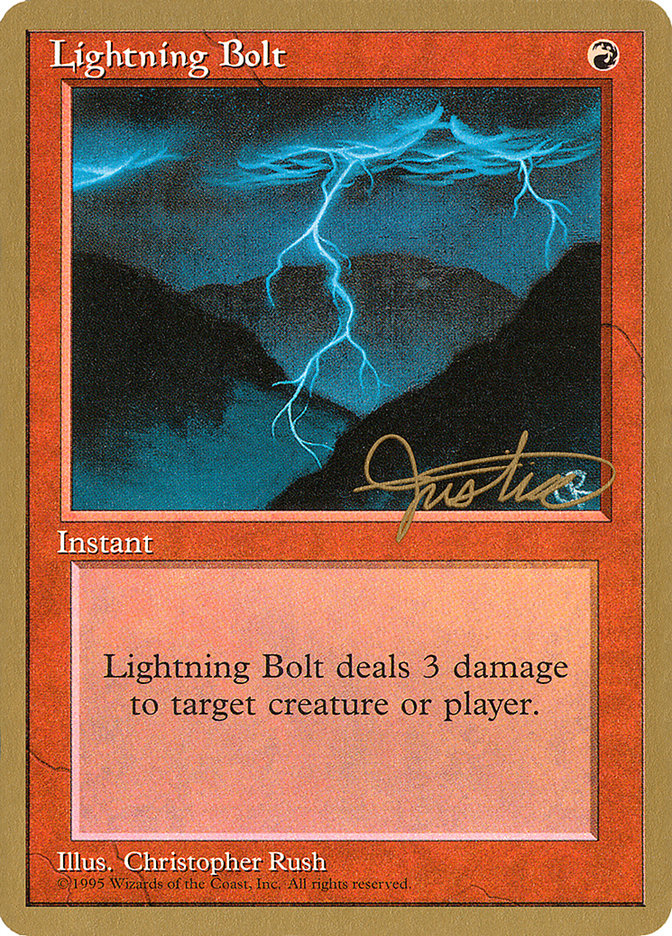 Lightning Bolt (Mark Justice) [Pro Tour Collector Set] | The CG Realm