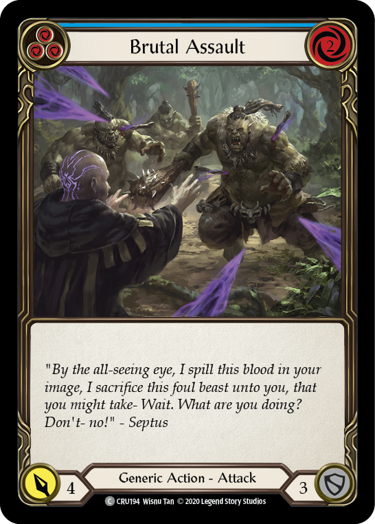Brutal Assault (Blue) [CRU194] (Crucible of War)  1st Edition Rainbow Foil | The CG Realm