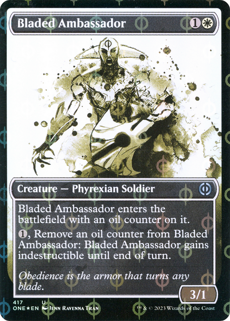Bladed Ambassador (Showcase Ichor Step-and-Compleat Foil) [Phyrexia: All Will Be One] | The CG Realm