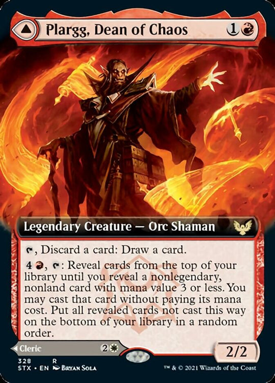 Plargg, Dean of Chaos (Extended Art) (STX-328) - Strixhaven: School of Mages: (Extended Art)