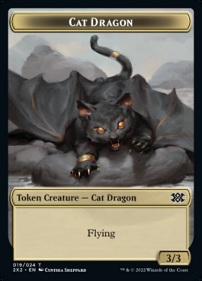 Cat Dragon // Treasure Double-Sided Token [Double Masters 2022 Tokens] | The CG Realm