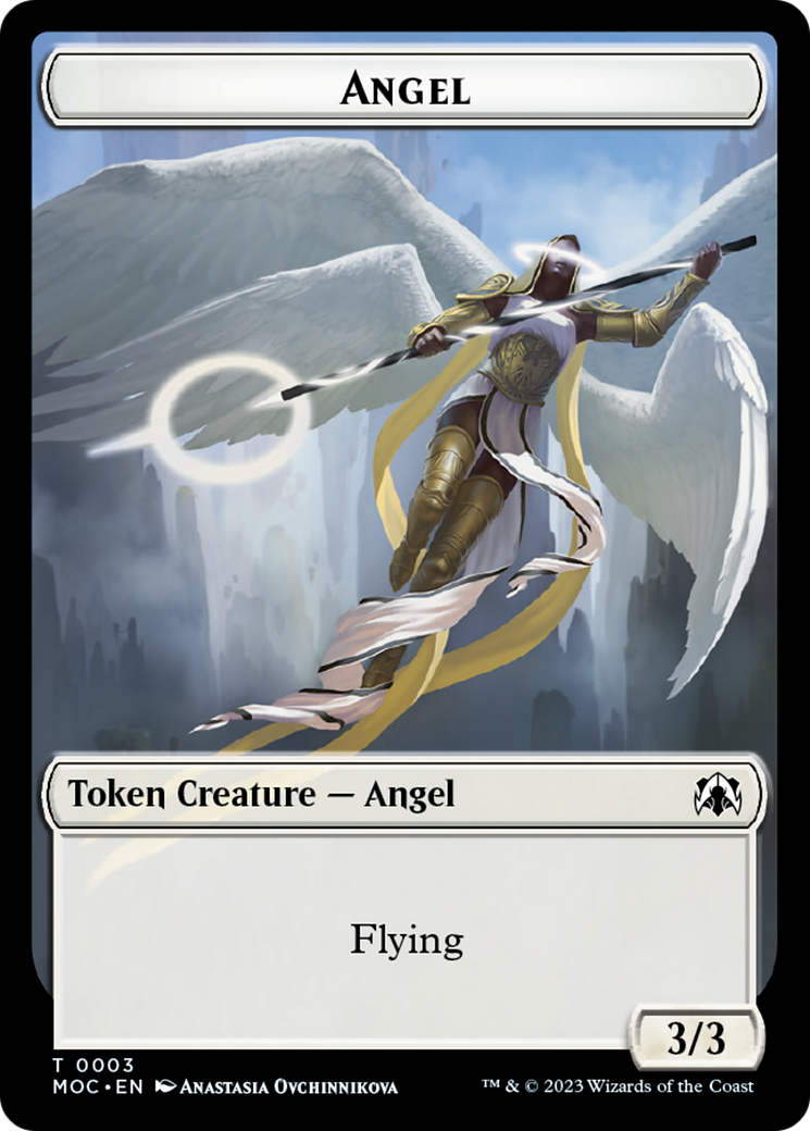 Angel (3) // Demon Double-Sided Token [March of the Machine Commander Tokens] | The CG Realm