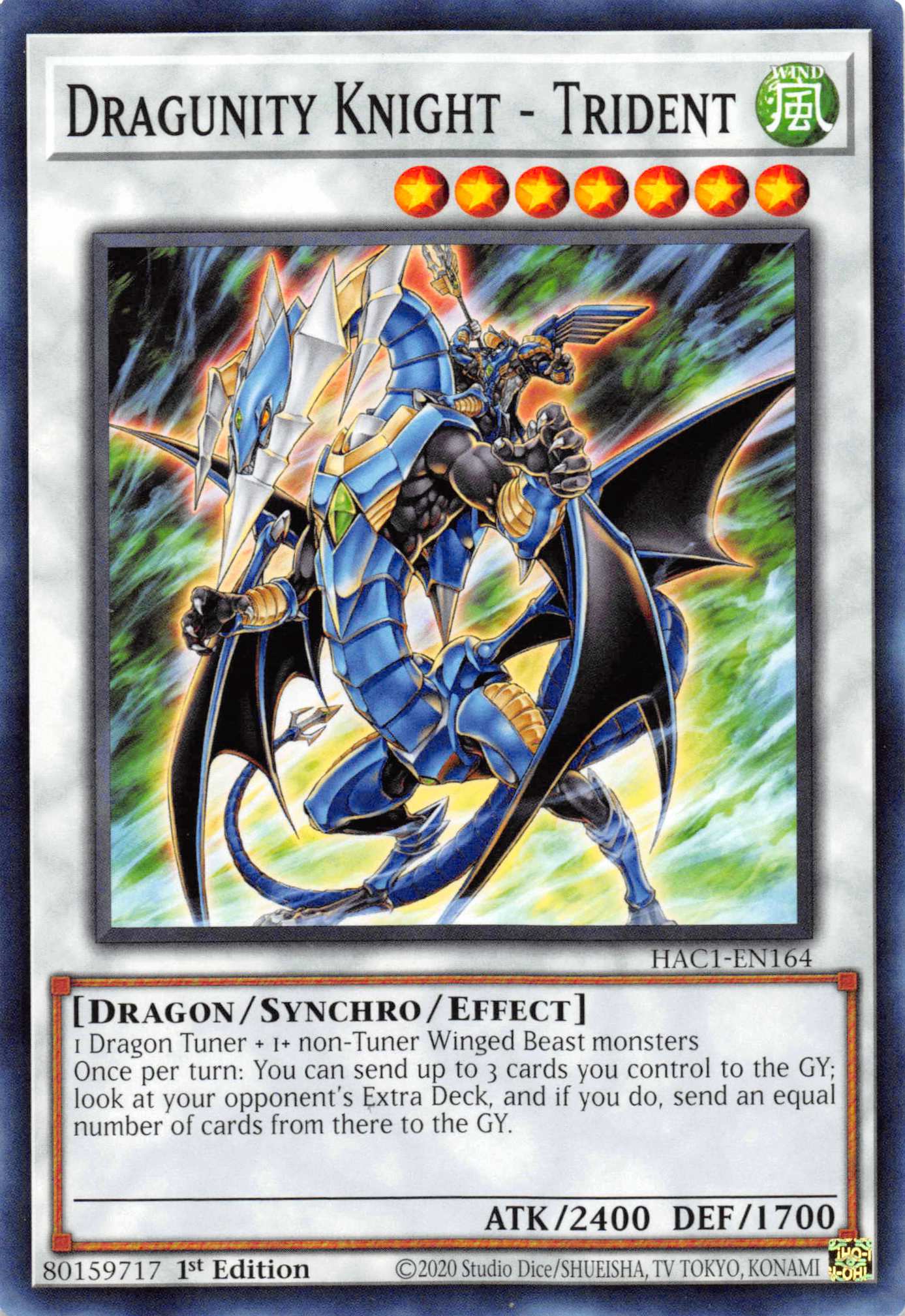 Dragunity Knight - Trident [HAC1-EN164] Common | The CG Realm