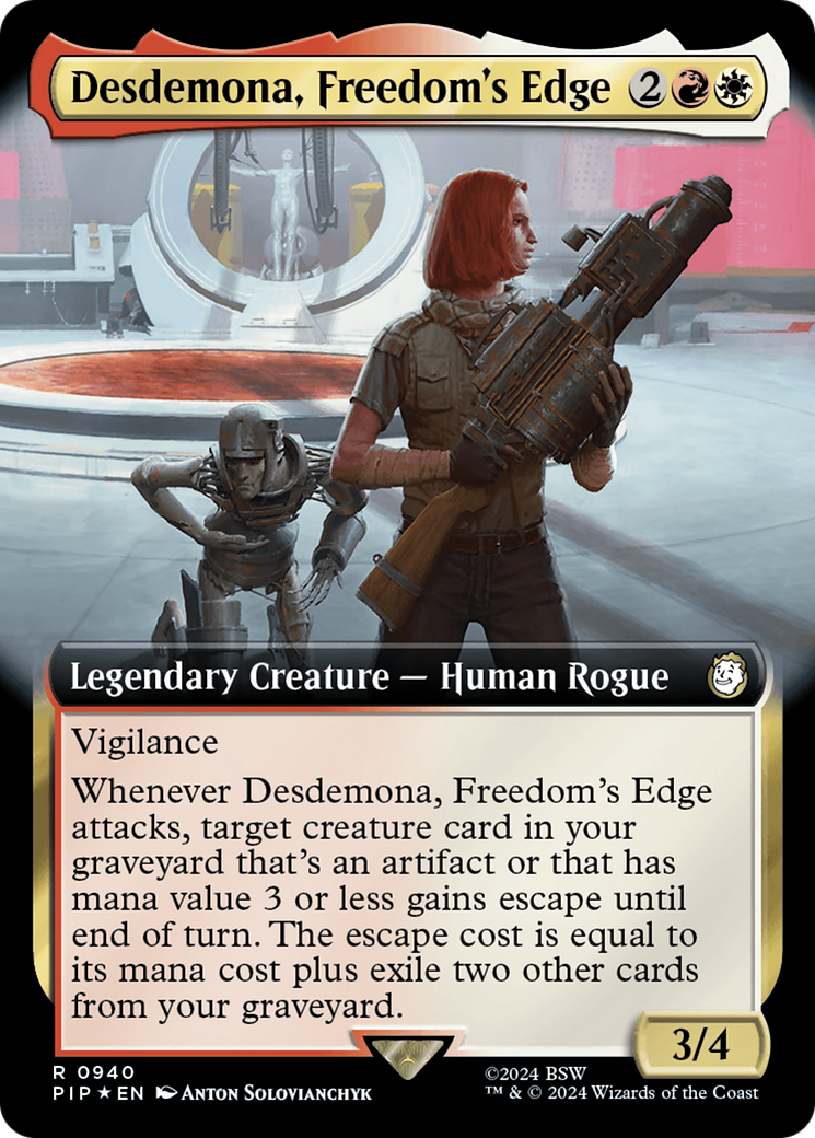 Desdemona, Freedom's Edge (Extended Art) (Surge Foil) [Fallout] | The CG Realm