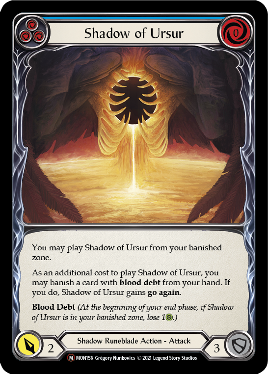 Shadow of Ursur [U-MON156-RF] (Monarch Unlimited)  Unlimited Rainbow Foil | The CG Realm