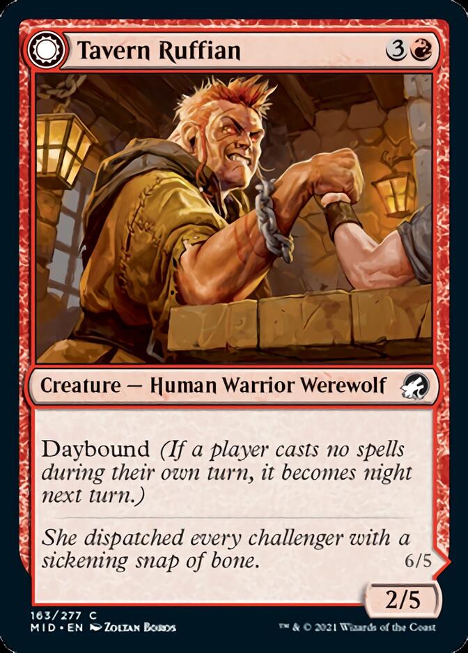 Tavern Ruffian (MID-163) - Innistrad: Midnight Hunt: (Double Faced Transform)