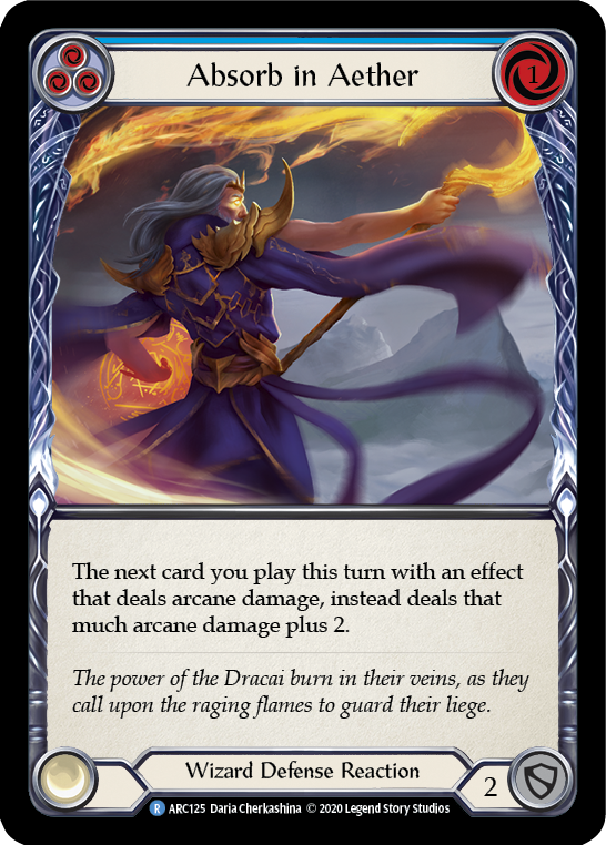 Absorb in Aether (Blue) [U-ARC125] (Arcane Rising Unlimited)  Unlimited Rainbow Foil | The CG Realm