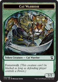 Cat Warrior // Plant Double-Sided Token [Commander 2018 Tokens] | The CG Realm