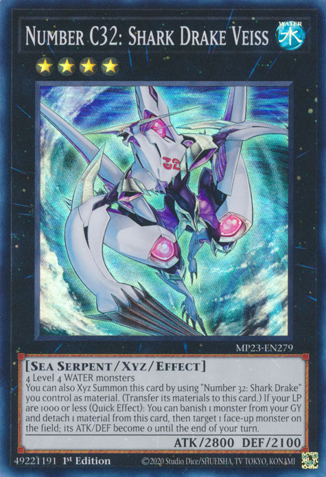 Number C32: Shark Drake Veiss [MP23-EN279] Super Rare | The CG Realm